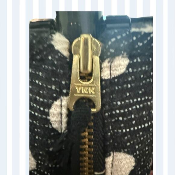 Anthropologie Maeve Black Cream Pok-a-dot Fit and Flare Dress. 4 - Picture 5 of 12